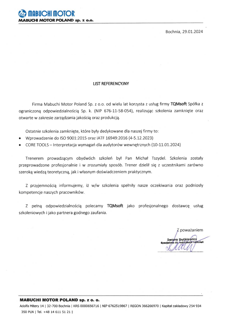 Referencje Mabuchi Motor